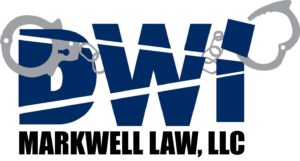 DWI with handcuffs and the wording Markwell law underneath